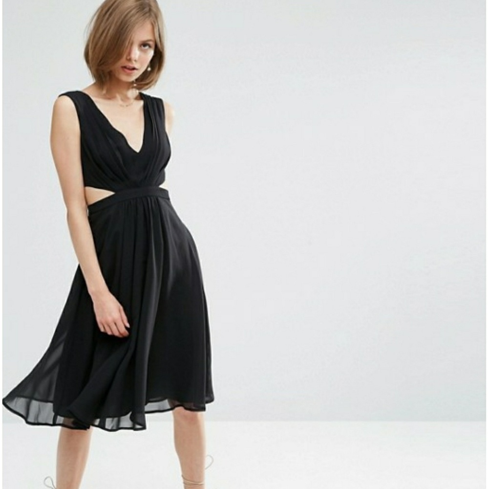 ASOS Side Cut Out Dress Midi Length